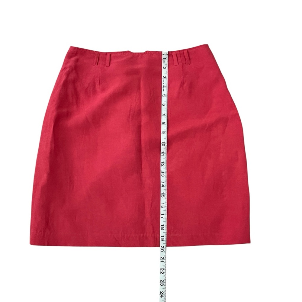 Paul Harris Design Silk & Linen Elegant Red Blazer Skirt Set Size: Small - Picture 5 of 8